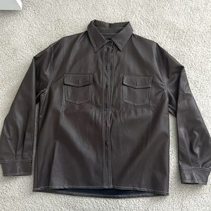 Brown Faux Leather Jacket From Motel Rocks